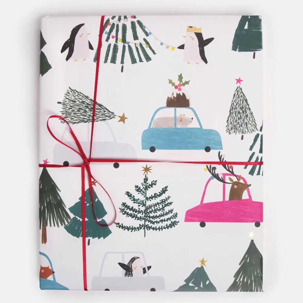 Animals In Cars Christmas Wrapping Paper>Caroline Gardner Flash Sale