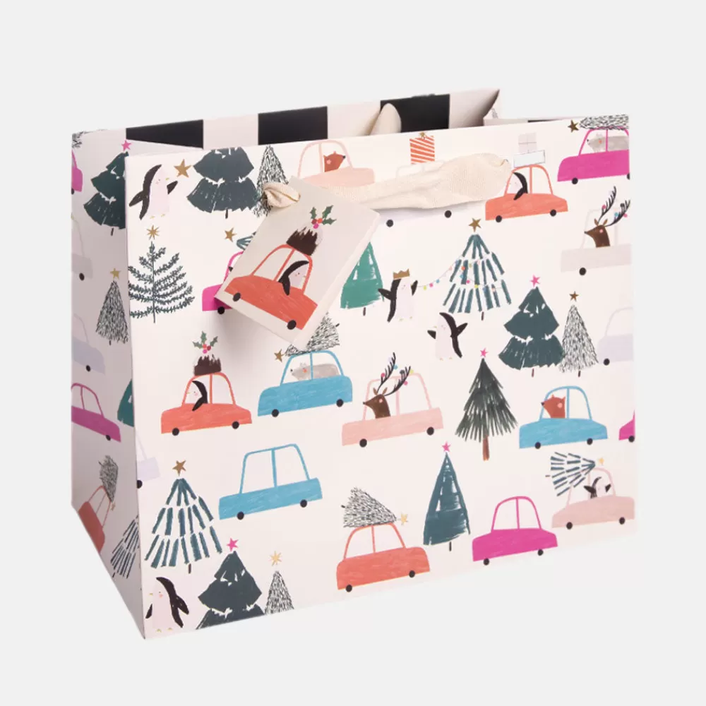 Animals In Cars Landscape Christmas Gift Bag>Caroline Gardner Discount