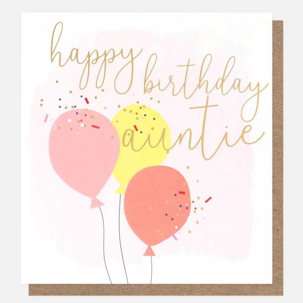 Balloons & Confetti Birthday Card For Auntie>Caroline Gardner Online