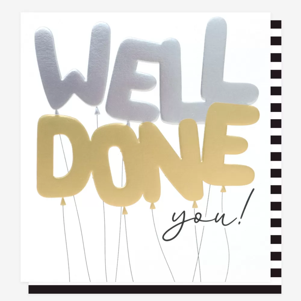 Balloons Well Done Card>Caroline Gardner Fashion