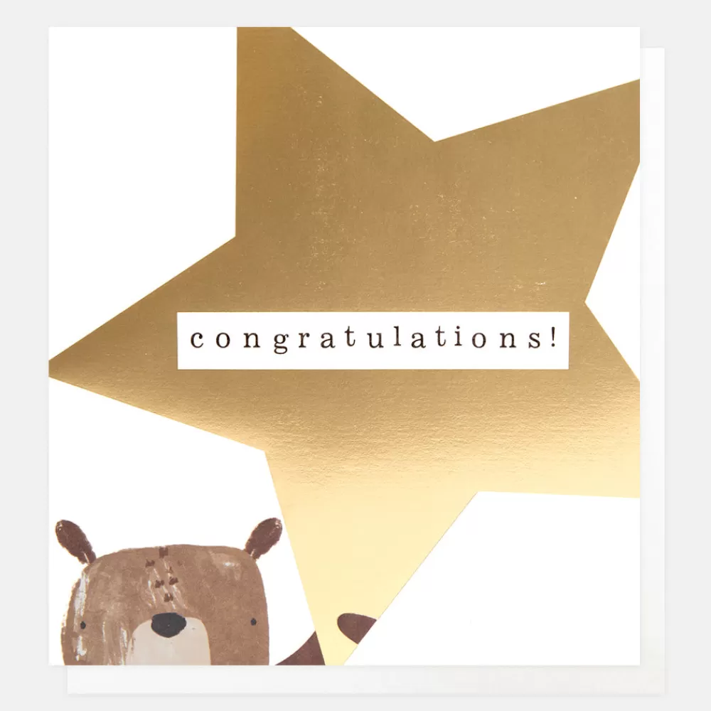 Bear & Gold Star Congratulations Card>Caroline Gardner Shop