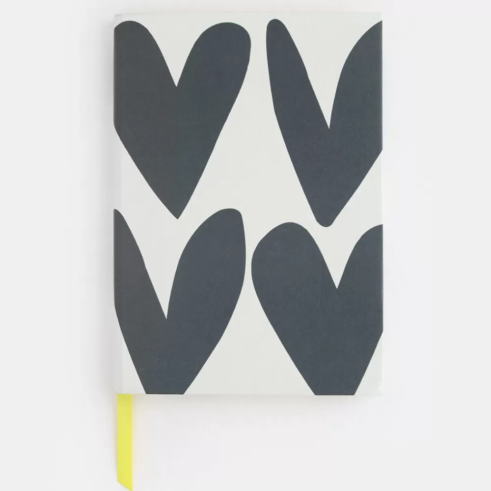 Big Charcoal Hearts Casebound Hardback Notebook>Caroline Gardner Best