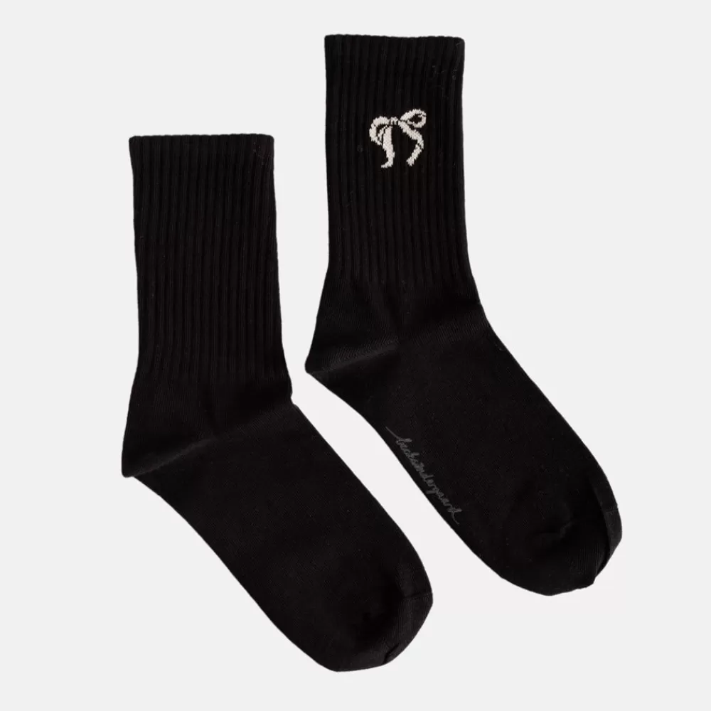 Black Bow Print Socks>Caroline Gardner Flash Sale