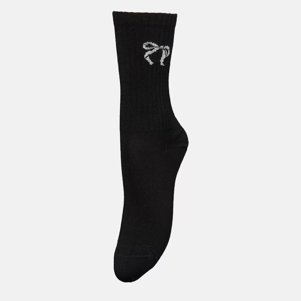 Black Bow Print Socks>Caroline Gardner Flash Sale