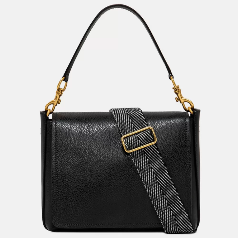 Black Leather Tea Flap Bag>Caroline Gardner Flash Sale