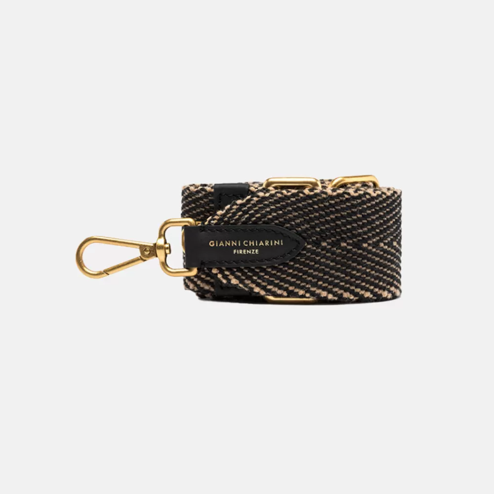 Black/Natural Herringbone Bag Strap>Caroline Gardner Best