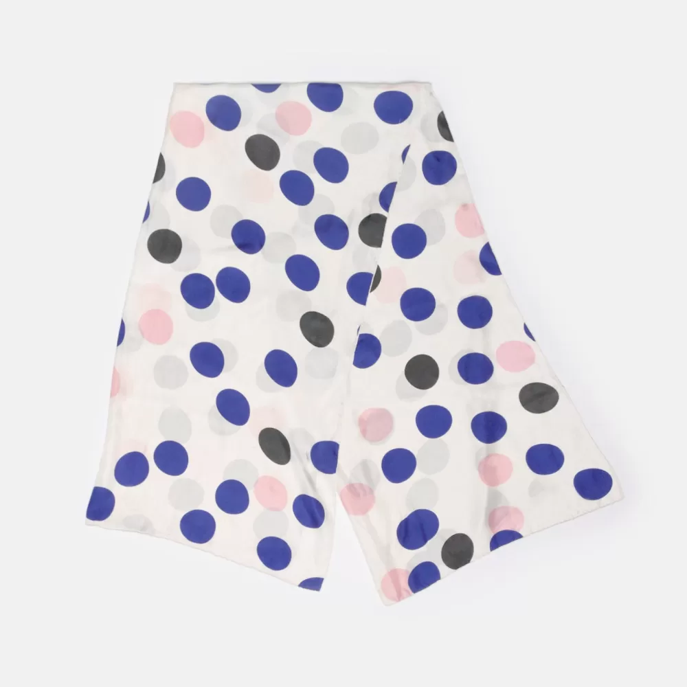 Blue Dotty Long Silk Scarf>Caroline Gardner Sale