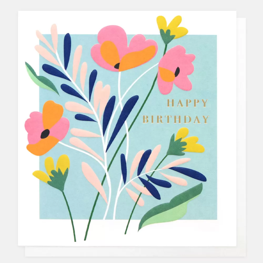 Blue Floral Birthday Card>Caroline Gardner Flash Sale