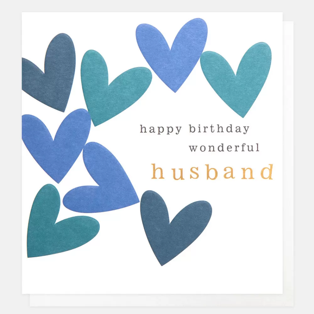 Blue Hearts Birthday Card For Husband>Caroline Gardner Cheap