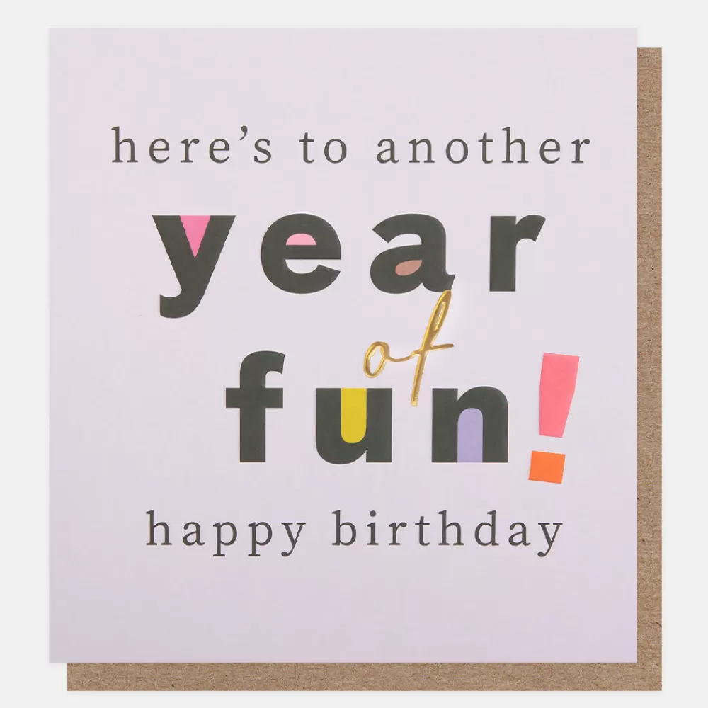 Bold Text Another Year of Fun Birthday Card>Caroline Gardner Clearance