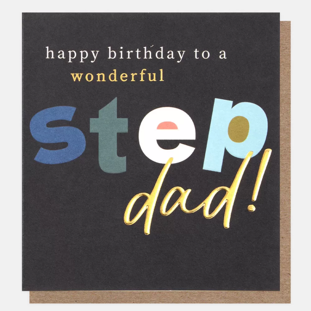 Bold Text Birthday Card For Step Dad>Caroline Gardner Cheap