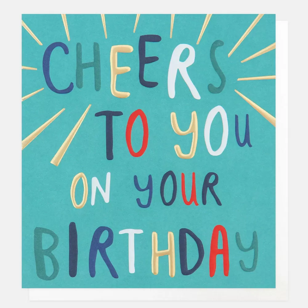 Bold Text Cheers to You Birthday Card>Caroline Gardner Discount