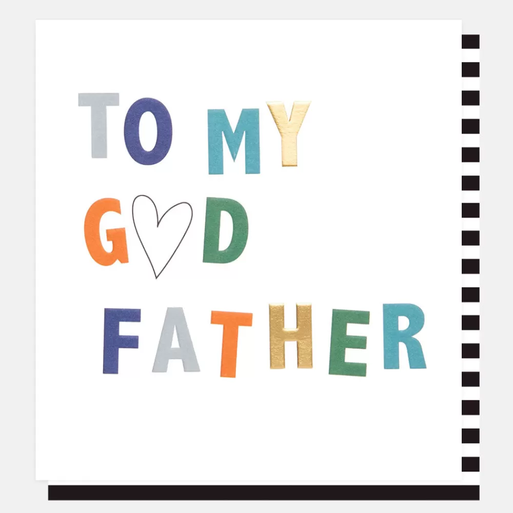 Bold Text Heart Birthday Card For Godfather>Caroline Gardner Store