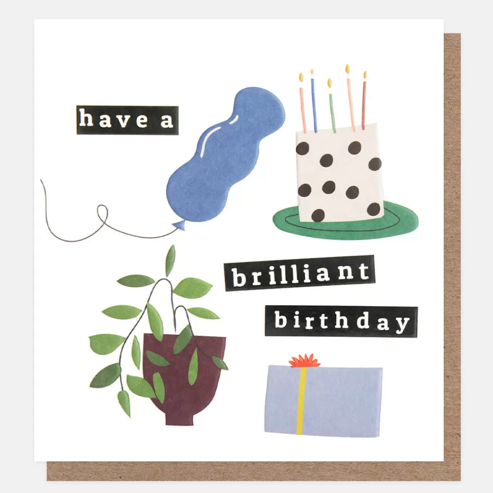 Cake & Balloon Brilliant Birthday Card>Caroline Gardner Shop