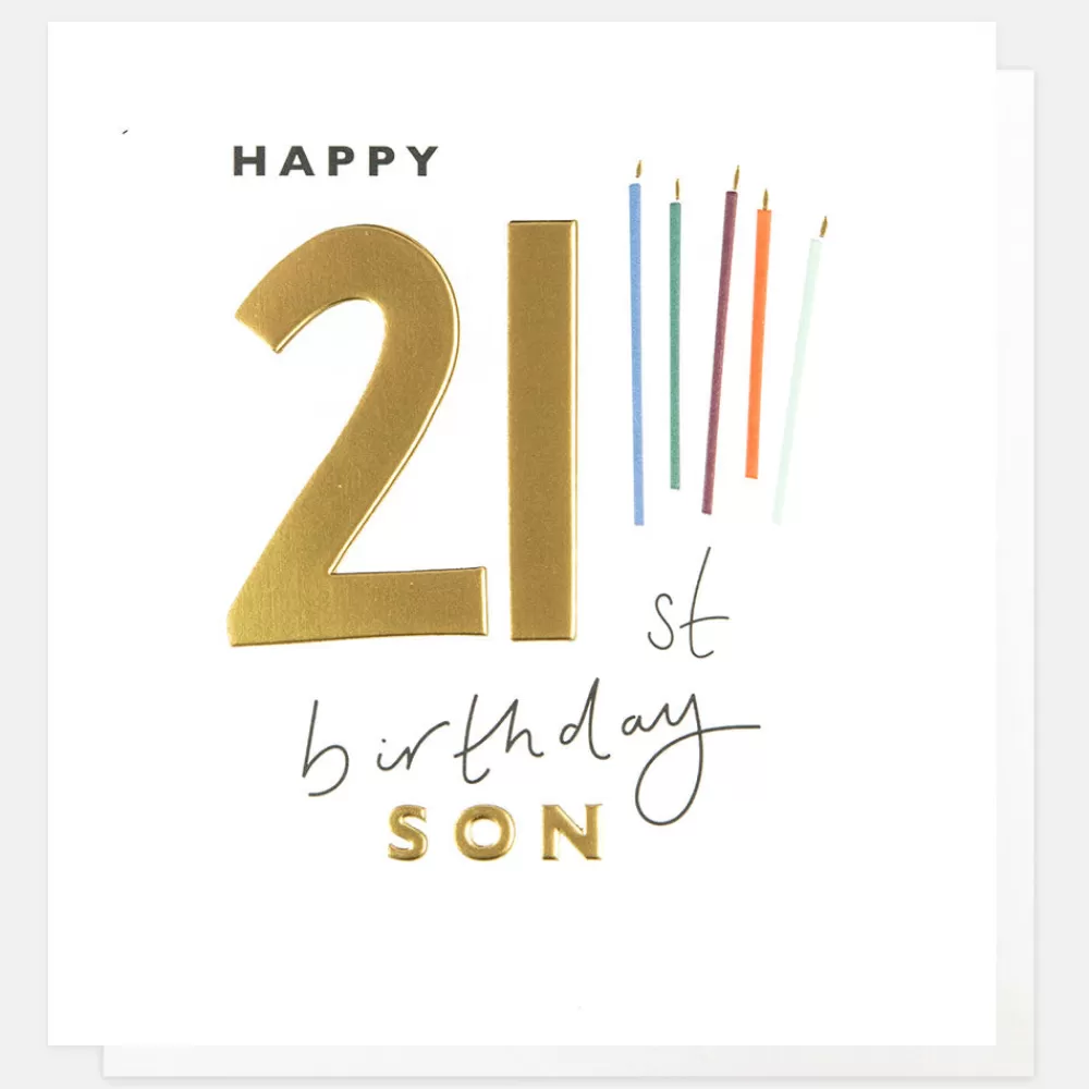 Candles 21st Birthday Card For Son>Caroline Gardner Sale