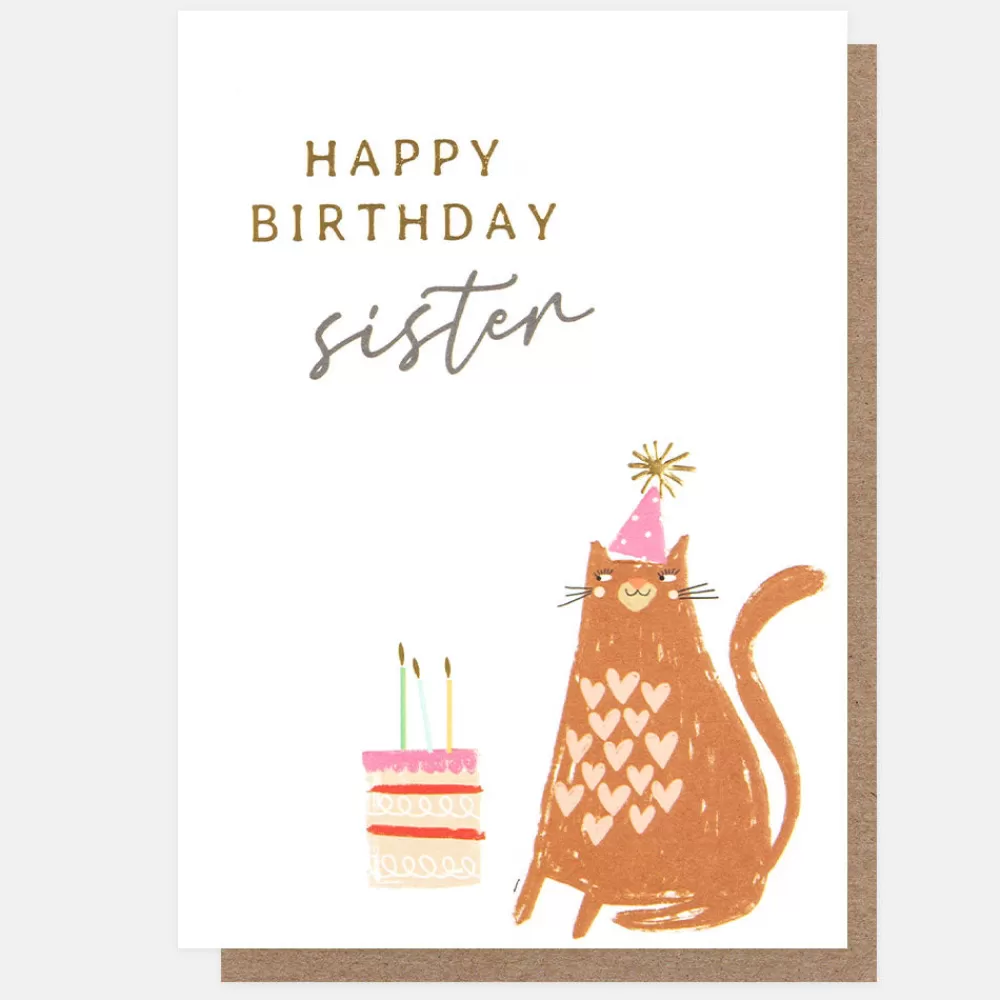 Cat & Cake Birthday Card For Sister>Caroline Gardner Cheap