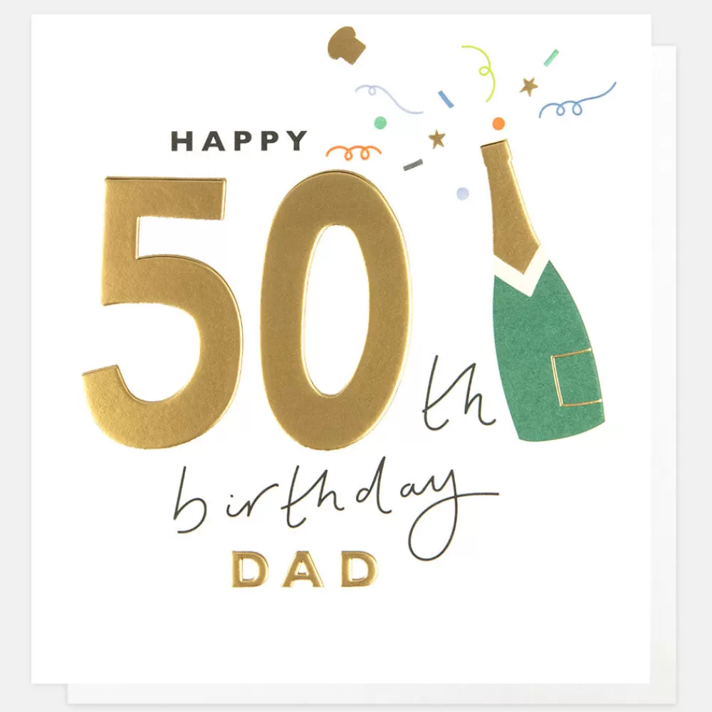 Champagne Bottle 50th Birthday Card For Dad>Caroline Gardner Discount