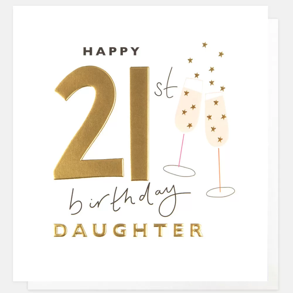 Champagne Flutes 21st Birthday Card For Daughter>Caroline Gardner Sale