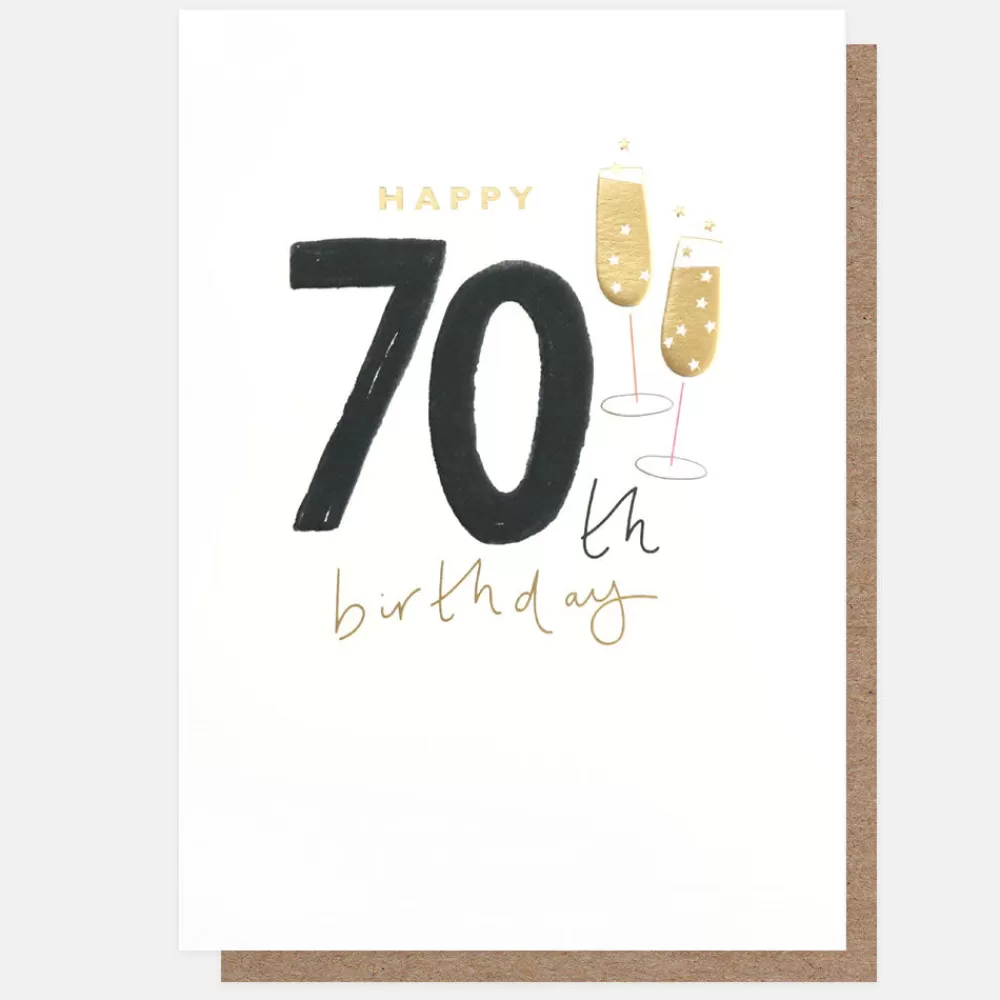 Champagne Flutes 70th Birthday Card>Caroline Gardner Outlet