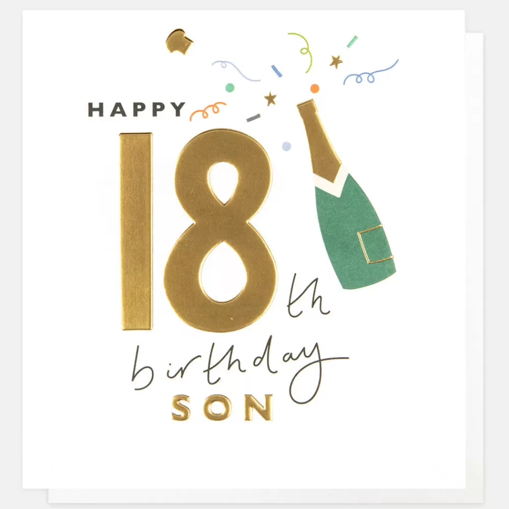 Champagne 18th Birthday Card For Son>Caroline Gardner New