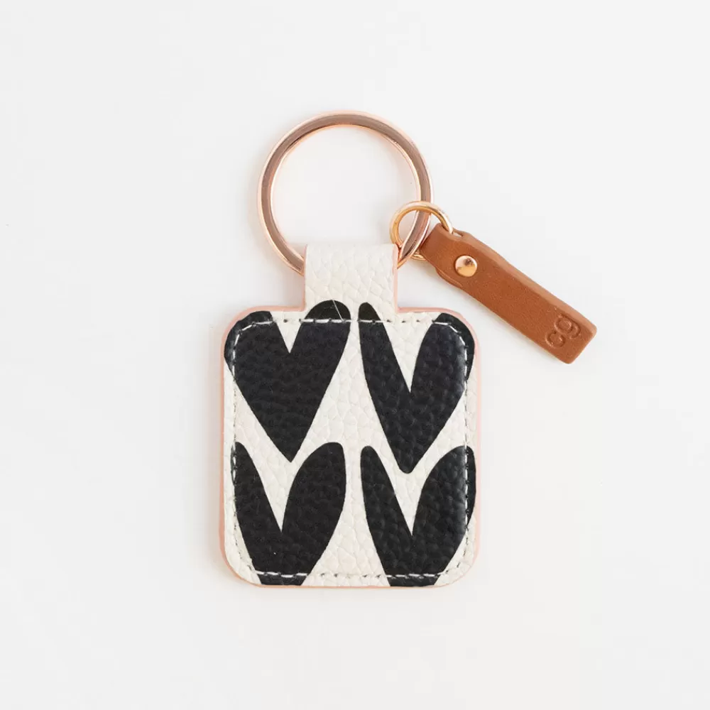 Charcoal Heart Tab Keyring>Caroline Gardner Online