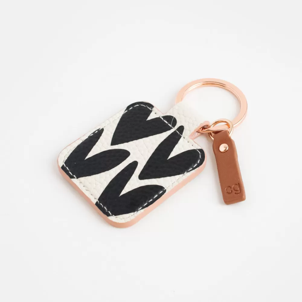 Charcoal Heart Tab Keyring>Caroline Gardner Online