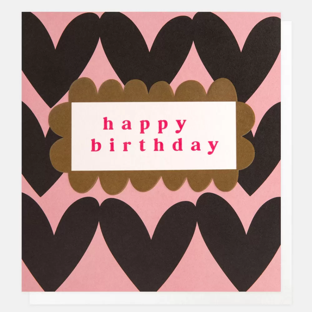 Charcoal Hearts Happy Birthday Card>Caroline Gardner Best Sale