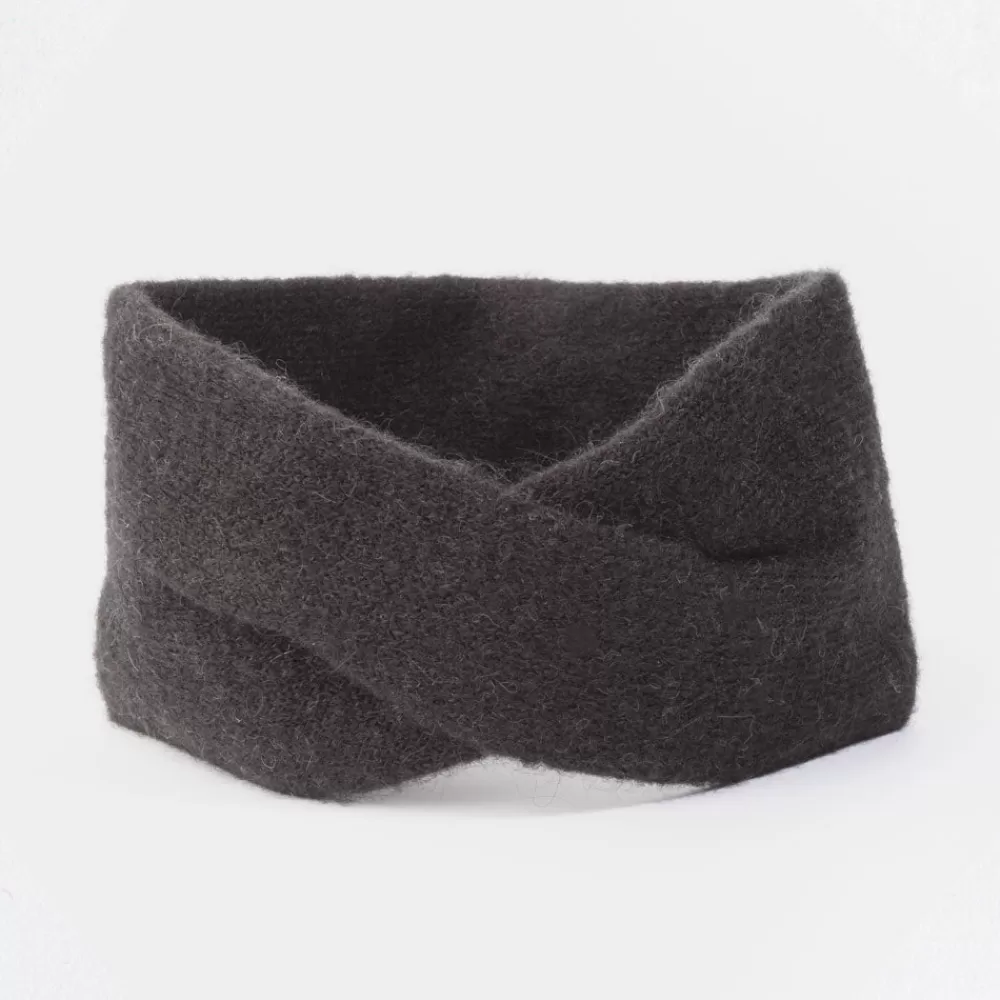 Charcoal Wool Blend Knitted Headband>Caroline Gardner Discount