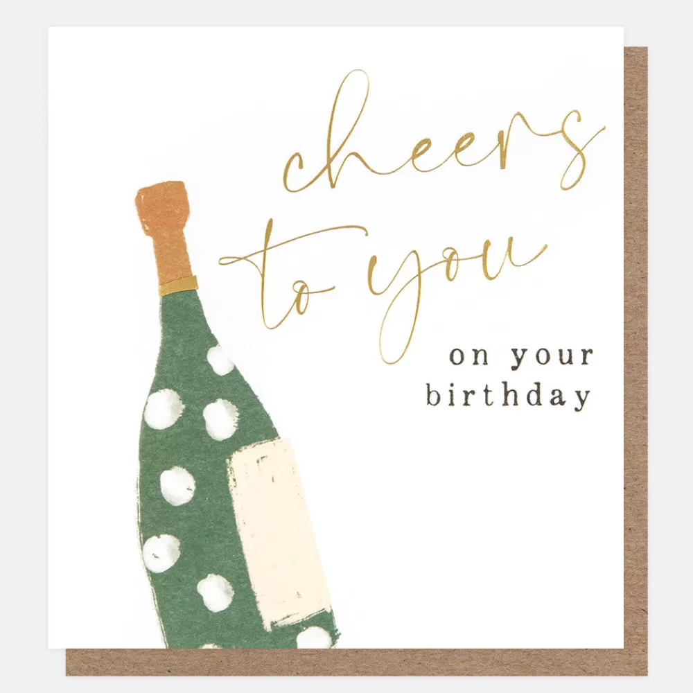 Cheers To You Spotty Bottle Birthday Card>Caroline Gardner Best