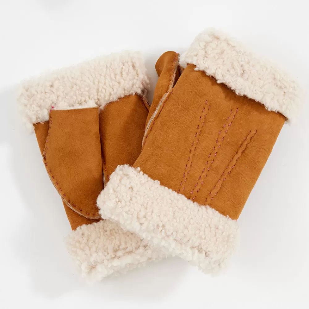 Chestnut Sheepskin Wrist Warmers>Caroline Gardner Outlet