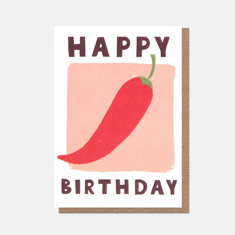 Chilli Pepper Happy Birthday Card>Caroline Gardner Best