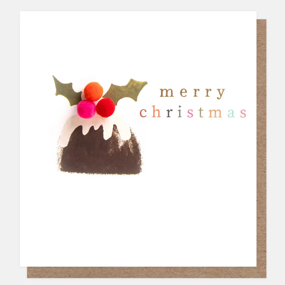 Christmas Pudding Mini Poms Card>Caroline Gardner Hot