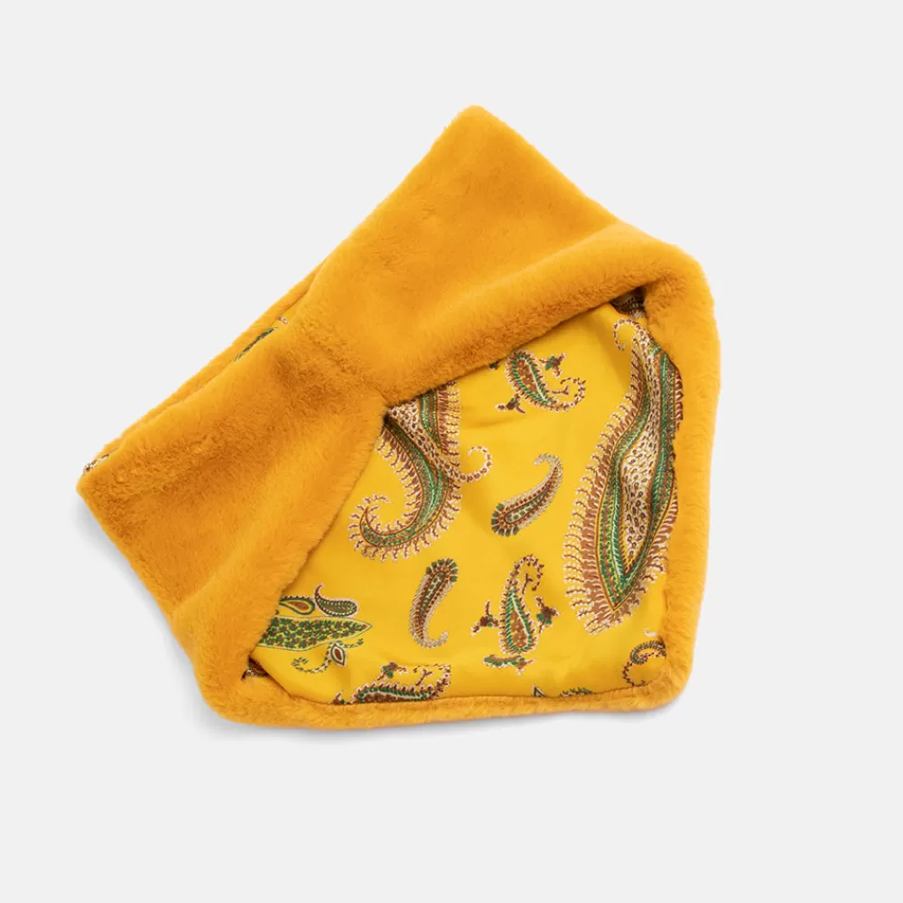 Citron Yellow Faux Fur Bandana Scarf>Caroline Gardner Best