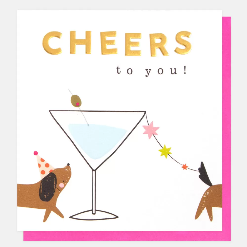 Cocktail & Sausage Dog Birthday Card>Caroline Gardner Outlet