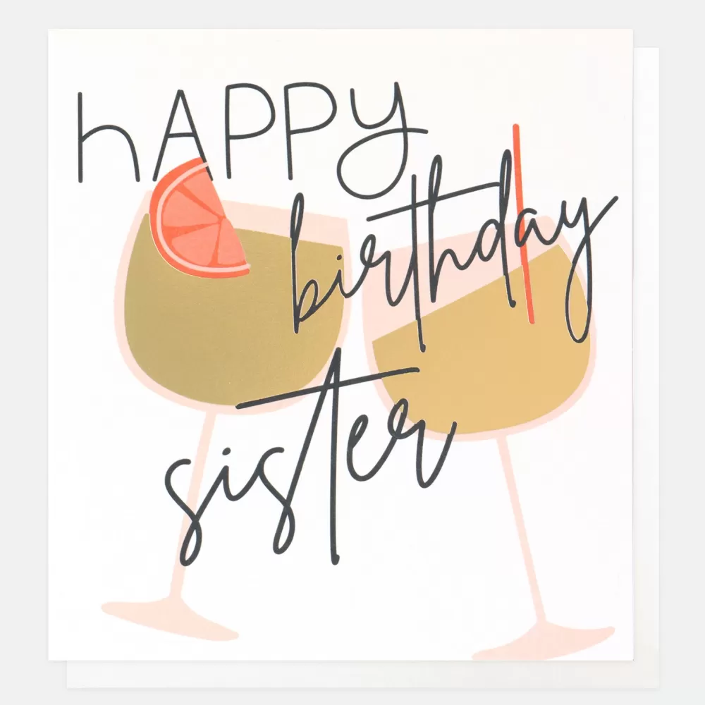 Cocktails Birthday Card For Sister>Caroline Gardner Clearance