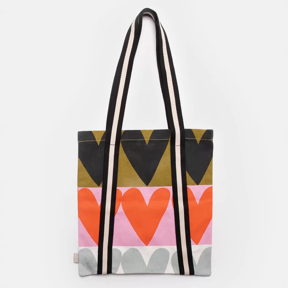 Colourblock Heart Tote Bag>Caroline Gardner Hot