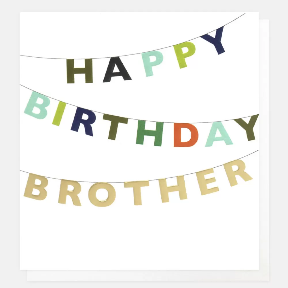 Colourful Bunting Happy Birthday Card For Brother>Caroline Gardner Fashion