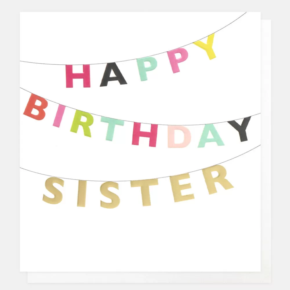 Colourful Bunting Happy Birthday Card For Sister>Caroline Gardner Cheap