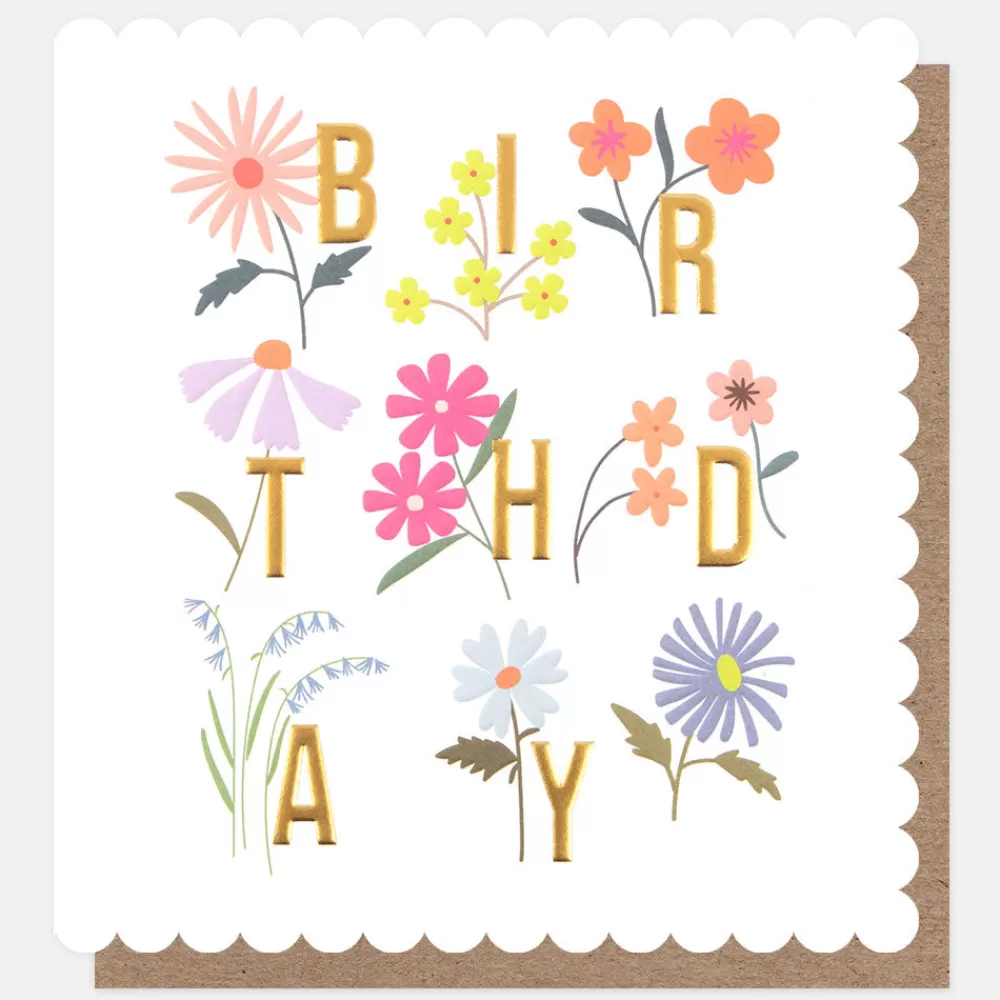 Colourful Florals Birthday Card>Caroline Gardner New