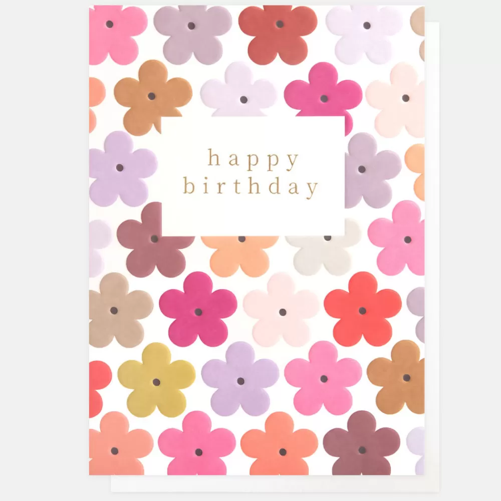 Colourful Flowers Happy Birthday Card>Caroline Gardner Sale