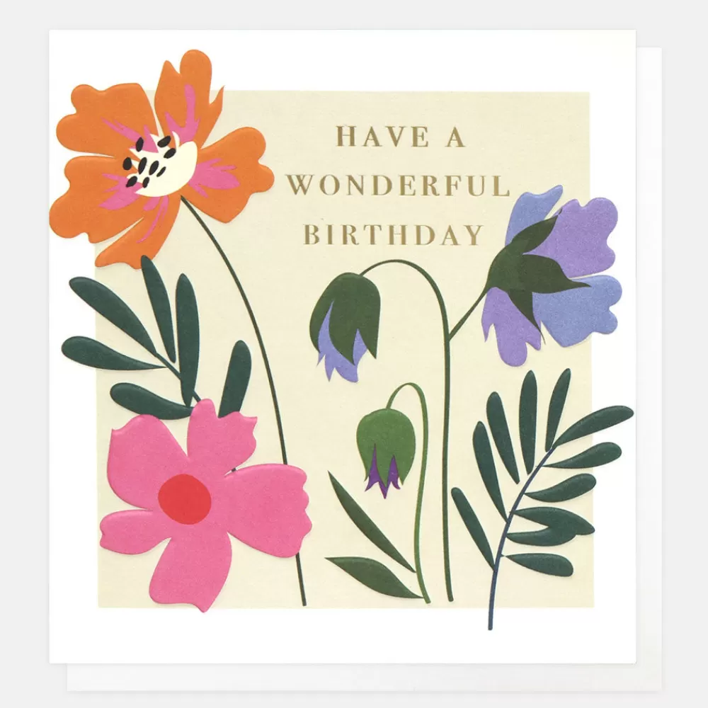 Colourful Flowers Have A Wonderful Birthday Card>Caroline Gardner Clearance