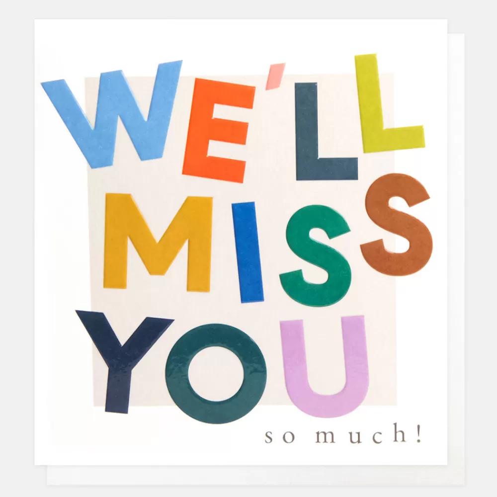 Colourful Letters We'll Miss You Leaving Card>Caroline Gardner Flash Sale