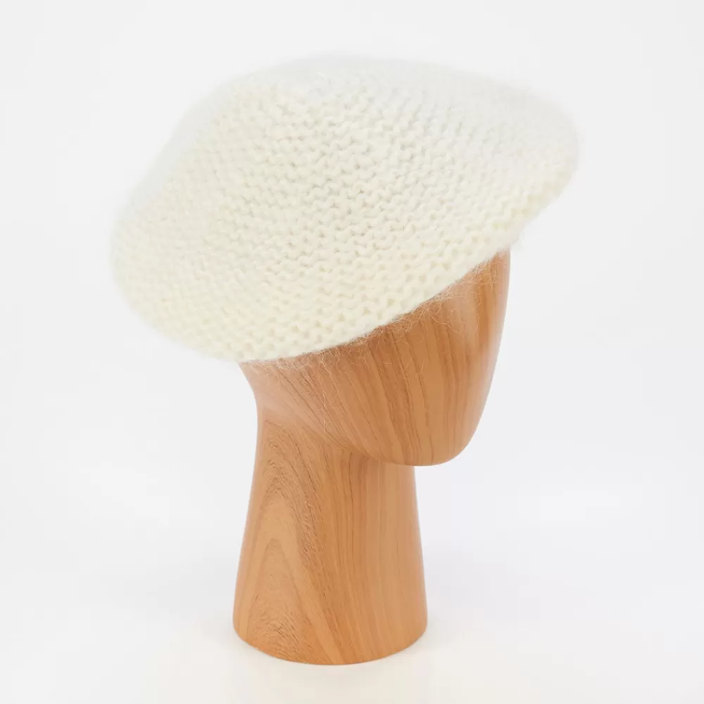 Cream Wool Mix Knitted Beret>Caroline Gardner Cheap