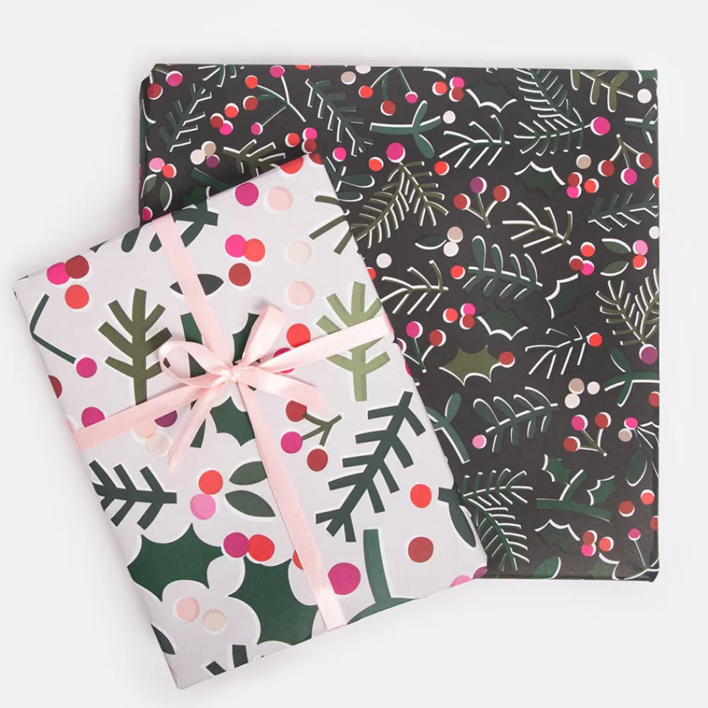 Dark & Light Foliage Double Sided Christmas Wrapping Paper>Caroline Gardner Best Sale