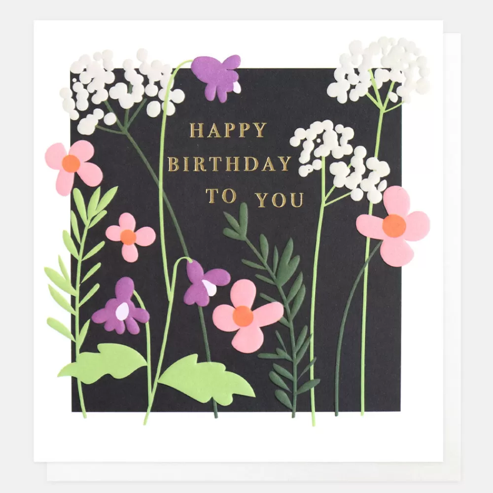 Dark Floral Birthday Card>Caroline Gardner Flash Sale