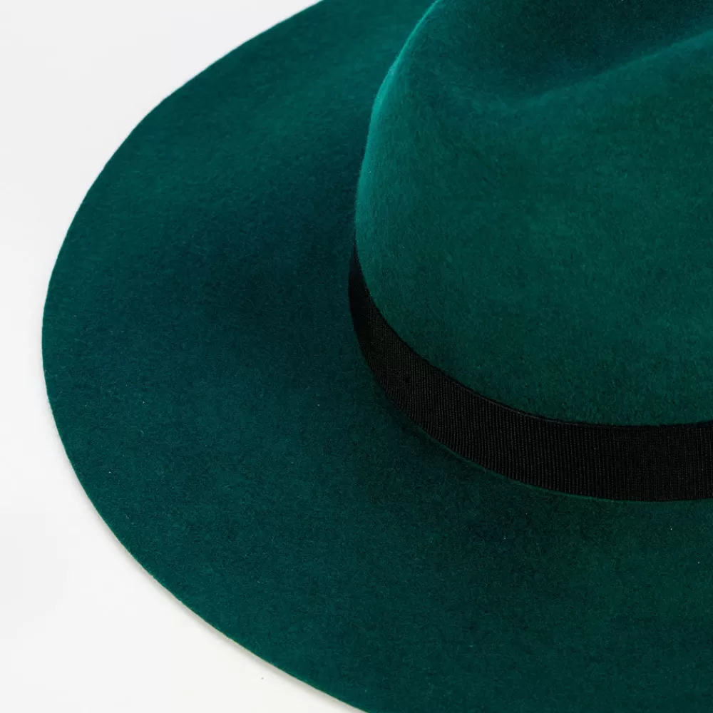 Dark Green Wool Fedora Hat>Caroline Gardner Sale