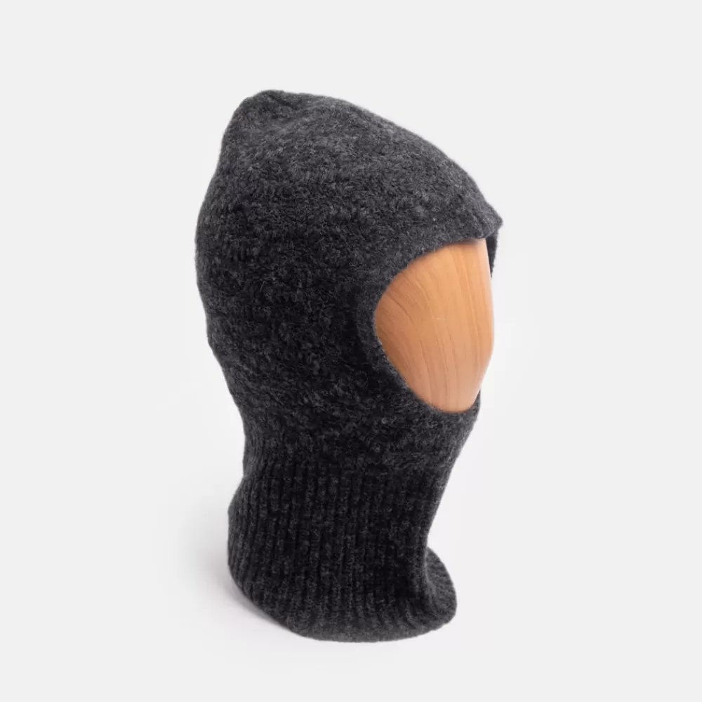 Dark Grey Cable Knit Balaclava Hood>Caroline Gardner Best