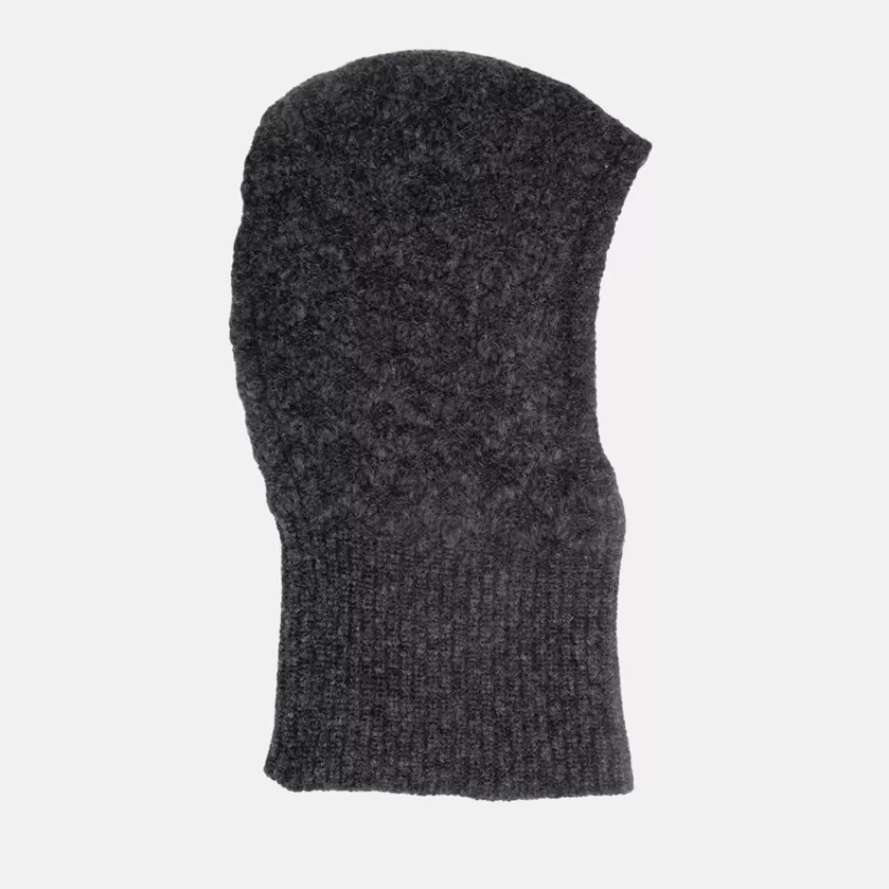 Dark Grey Cable Knit Balaclava Hood>Caroline Gardner Best