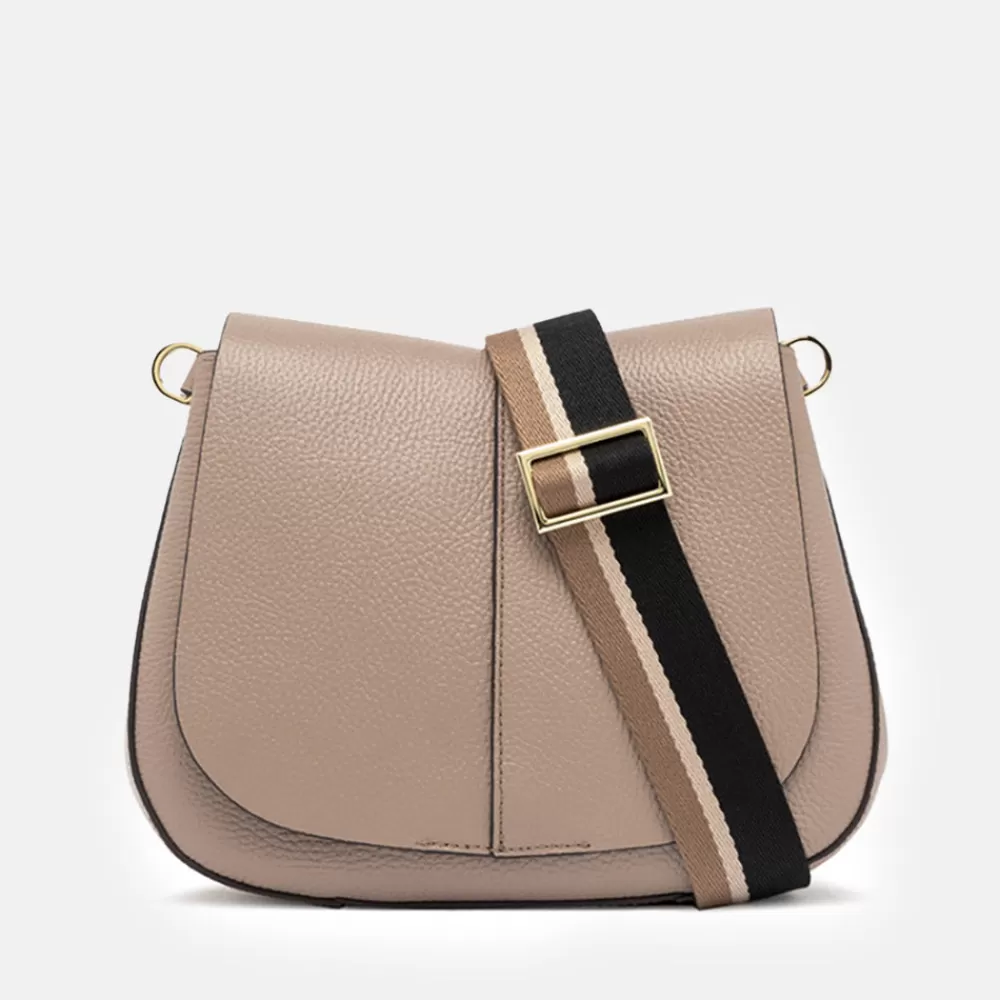 Dove Grey Leather Helena Saddle Bag>Caroline Gardner Outlet