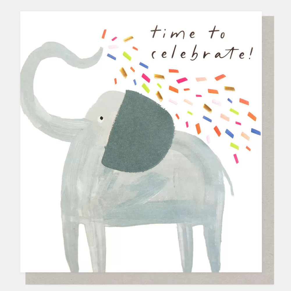 Elephant Spraying Confetti Card>Caroline Gardner Clearance